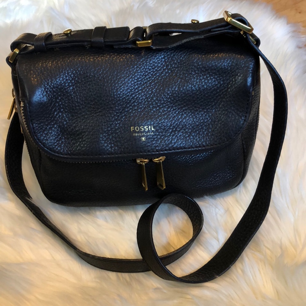 Fossil Leather Crossbody Bag, w adjustable strap